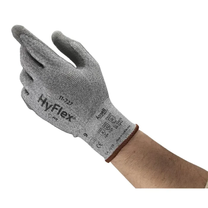 Ansell 11-727 HyFlex Cut-Resistant Work Gloves, PU Coated Palm - Size 8 - M - 12 Pairs - Image 2