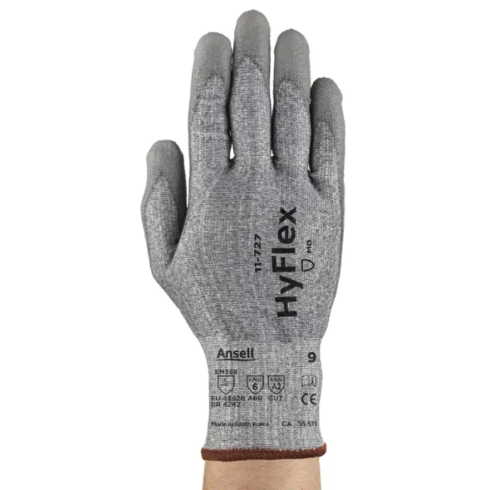 Ansell 11-727 HyFlex Cut-Resistant Work Gloves, PU Coated Palm - Size 8 - M - 12 Pairs - Image 3