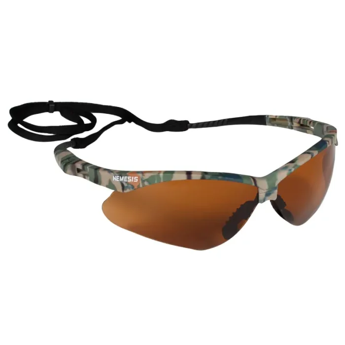 Kleenguard 19644 V30 Nemesis Safety Glasses, Bronze Lenses with Camo Frame - 12 Pairs - Image 1