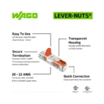 WAGO 221-2401 Inline Splicing Connector, 2-Port Lever-Nut Wire Connector, 12 AWG - 221 Series - Image 4