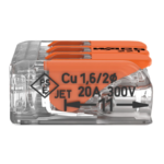 WAGO 221-413 Compact Splicing Connector, 3-Port Lever-Nut Wire Connector, 12 AWG - 221 Series - Image 3
