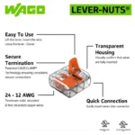 WAGO 221-413 Compact Splicing Connector, 3-Port Lever-Nut Wire Connector, 12 AWG - 221 Series - Image 4