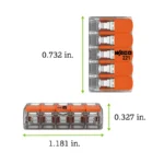 WAGO 221-415 Compact Splicing Connector, 5-Port Lever-Nut Wire Connector, 12 AWG - 221 Series - Image 8