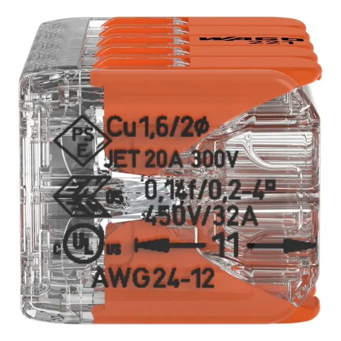 WAGO 221-420 Compact Splicing Connector with Lever - 221 Series 12 AWG Lever Connector - Image 2