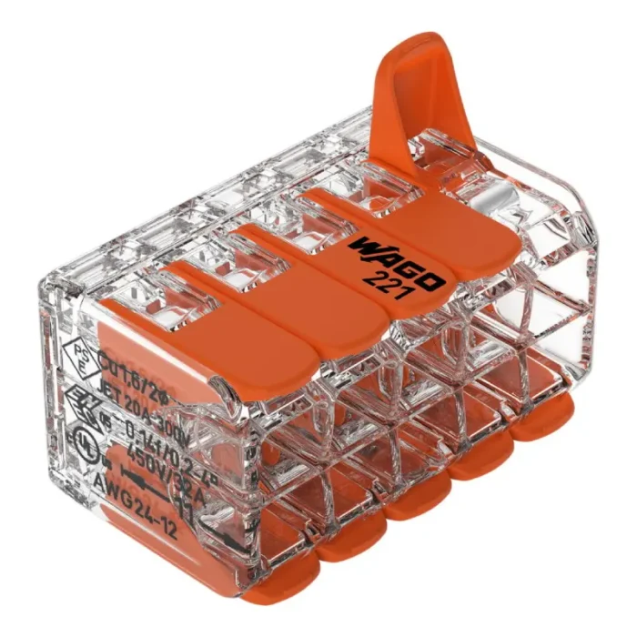 WAGO 221-420 Compact Splicing Connector with Lever - 221 Series 12 AWG Lever Connector - Image 5
