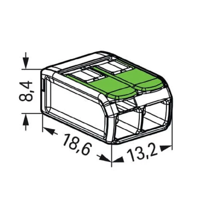 WAGO 221-422 Green Range Compact Splicing Connector - 221 Series 12 AWG Lever Connector - Image 6