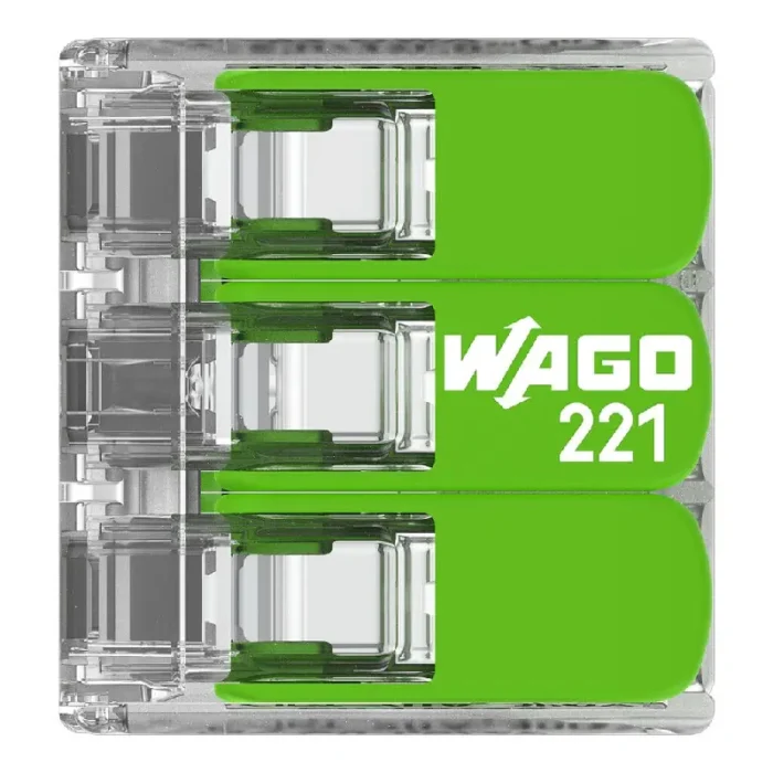 WAGO 221-423 Green Range Compact Splicing Connector - 221 Series 12 AWG Lever Connector - Image 4