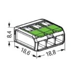 WAGO 221-425 Green Range Compact Splicing Connector - 221 Series 12 AWG Lever Connector - Image 6