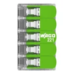 WAGO 221-425 Green Range Compact Splicing Connector - 221 Series 12 AWG Lever Connector - Image 4