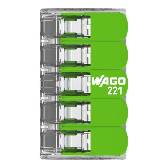 WAGO 221-425 Green Range Compact Splicing Connector - 221 Series 12 AWG Lever Connector - Image 4
