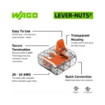 WAGO 221-613 Compact Splicing Connector, 3-Port Lever-Nut Wire Connector, 10 AWG - 221 Series - Image 4