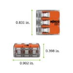 WAGO 221-613 Compact Splicing Connector, 3-Port Lever-Nut Wire Connector, 10 AWG - 221 Series - Image 7
