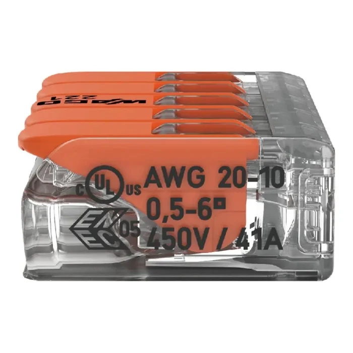 WAGO 221-615 Compact Splicing Connector - 221 Series 10 AWG Lever Connector - Image 5