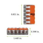 WAGO 221-615 Compact Splicing Connector, 5-Port Lever-Nut Wire Connector, 10 AWG - 221 Series - Image 7