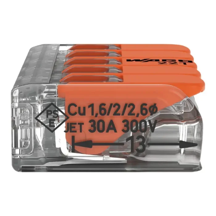 WAGO 221-615 Compact Splicing Connector - 221 Series 10 AWG Lever Connector - Image 2