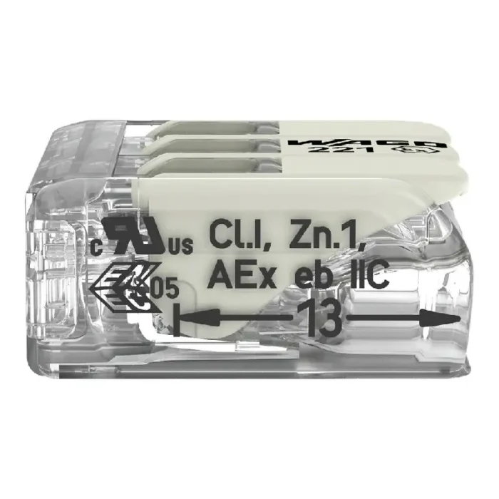 WAGO 221-683 Ex Range Compact Splicing Connector - 221 Series 10 AWG Lever Connector - Image 2
