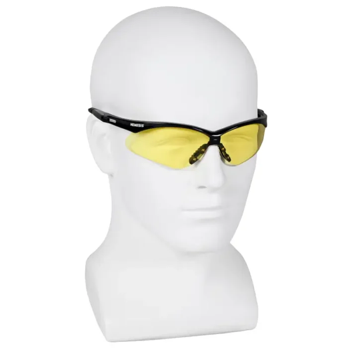 Kleenguard 25659 V30 Nemesis Safety Glasses, Amber Lenses with Black Frame  - 12 Pairs - Image 3