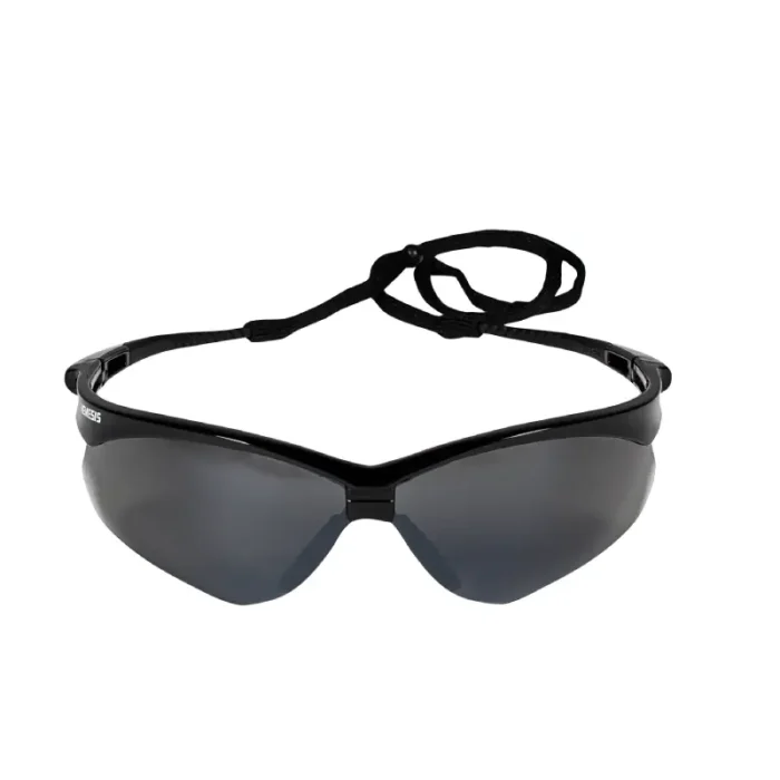 Kleenguard 25688 V30 Nemesis Safety Glasses, Smoke Mirror with Black Frame - 12 Pairs - Image 1