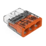 WAGO 2773-403 Compact Pushwire Connector, 3-Port Push-In Wire Connector, 12 AWG - 2773 Series