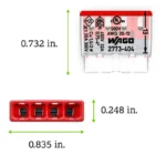 WAGO 2773-404 Compact Pushwire Connector, 4-Port Push-In Wire Connector, 12 AWG - 2773 Series - Image 8