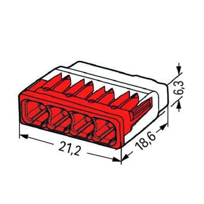 WAGO 2773-404 Compact Pushwire Connector - 2773 Series 12 AWG Push Connector - Image 6