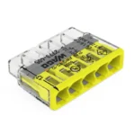 WAGO 2773-405 Compact Pushwire Connector, 5-Port Push-In Wire Connector, 12 AWG - 2773 Series