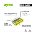 WAGO 2773-405 Compact Pushwire Connector, 5-Port Push-In Wire Connector, 12 AWG - 2773 Series - Image 4