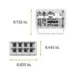 WAGO 2773-408 Compact Pushwire Connector, 8-Port Push-In Wire Connector, 12 AWG - 2773 Series - Image 8
