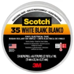 3M 10828 Scotch 35 Vinyl Electrical Tape White, 0.75 in x 66 ft