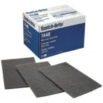 3M 7448 Hand Pad Ultra Fine, Grey, 6" x 9"- 20 Pack