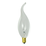 Bulbrite 414025 CA11 Clear Incandescent Teardrop Light Bulb, 25W, 2700K, E12 Candelabra Base