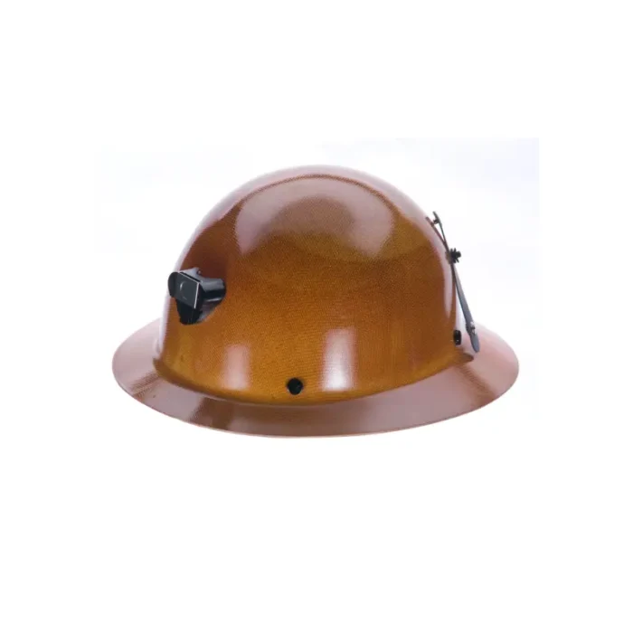 MSA 460389 Skullgard Protective Hat Natural Tan - w/ Staz-On Suspension, lamp bracket and cord holder, Standard - Image 1