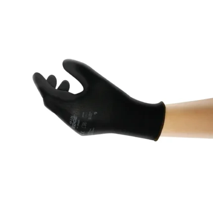 Ansell 48-126 EDGE Black Polyurethane-Coated 15-Gauge Work Gloves - Size 8 - M - 12 Pairs