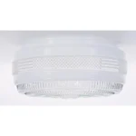 Satco 50-105 - Outside White Drum Glass Shade With Clear Sides And Bottom; Diameter 6-1/2 inch; Fitter 5-7/8 inch; Height 3-1/2 inch