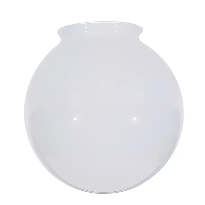 50-143 Satco 50-144 Sprayed Glossy White Ball Shade; Diameter 8 inch; Fitter 4 inch - Image 1