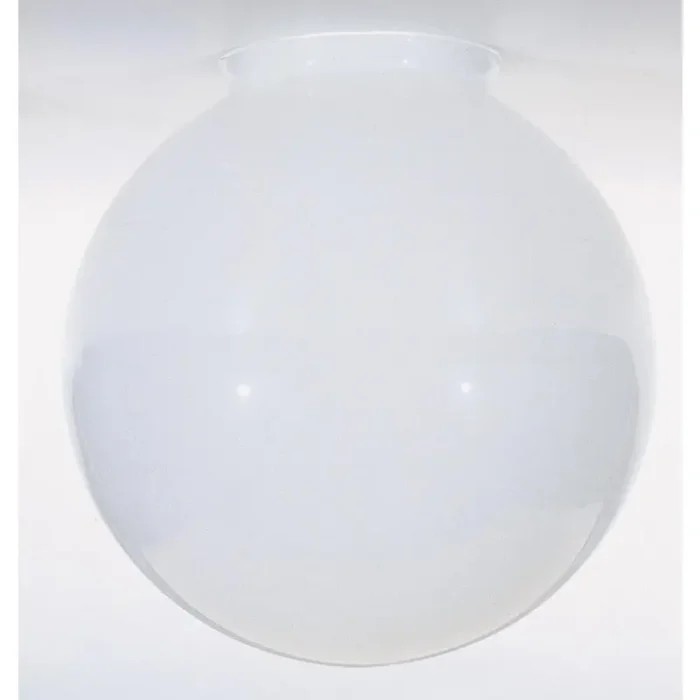 Satco 50-144 Sprayed Glossy White Ball Shade; Diameter 8 inch; Fitter 4 inch - Image 1