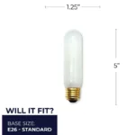 Bulbrite 704040 T10 Frosted Tubular Incandescent Light Bulb, 40W, Warm White, E26 Medium Base - Image 2