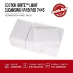 3M 7445 Light Cleansing Hand Pad - Super Fine, White, 6" x 9" - 20 Pack - Image 2