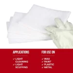 3M 7445 Light Cleansing Hand Pad - Super Fine, White, 6" x 9" - 20 Pack - Image 4