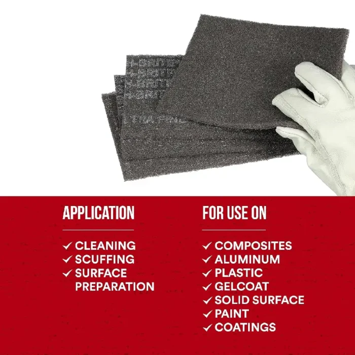 3M 7448 Hand Pad Ultra Fine, Grey, 6" x 9"- 20 Pack - Image 2
