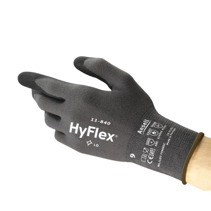 Ansell 11-840 HyFlex Micro-Foam Nitrile Coated Gloves - Size 6 - XS - 12 Pairs - Image 1