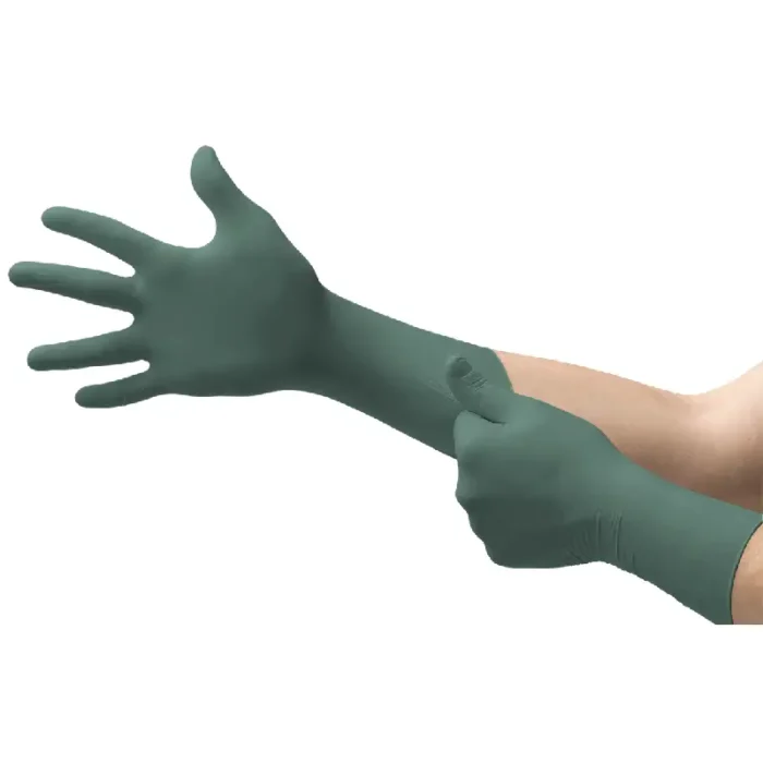 Ansell DFK-608 MicroFlex DuraFlock Nitrile Gloves - Size 7 - S - Box of 50 - Image 1