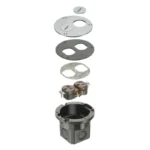 Arlington FLB3520NL Round Cut-In Box with Nickel Cover with Threaded Plugs