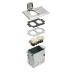 Arlington FLB5331NL 1-Gang Floor Box Kit with Steel Box and Metal Cover