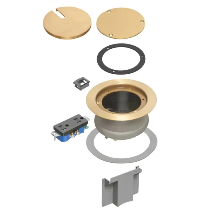 Arlington FLBC4580MB Brass InBox Recessed Receptacle Cover Kit - Image 1