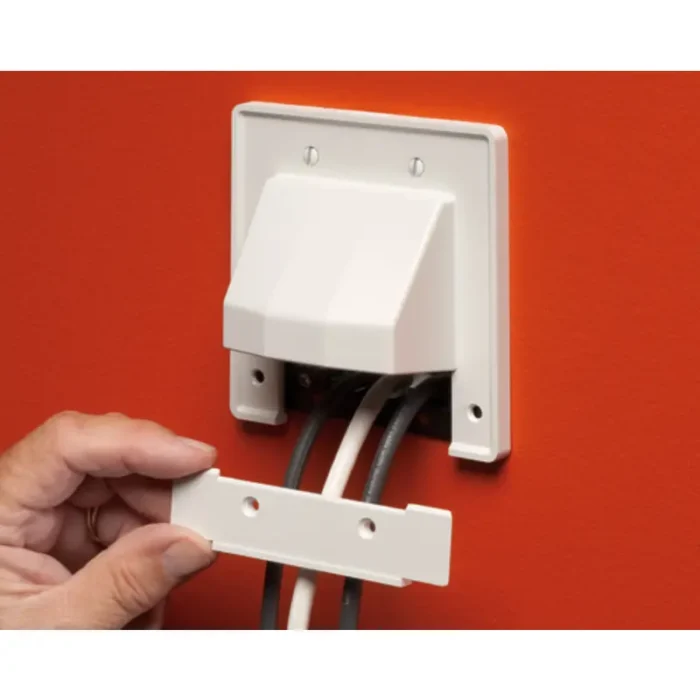 Arlington CER2 Reversible Low-Voltage Cable Entrance Plate - 2 Gang - Image 2