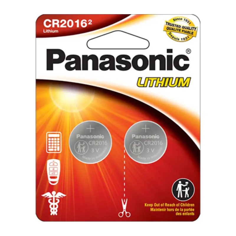 CR2016PA2BL Panasonic CR2016 3V Lithium Coin Battery - 2 Pack - Image 1
