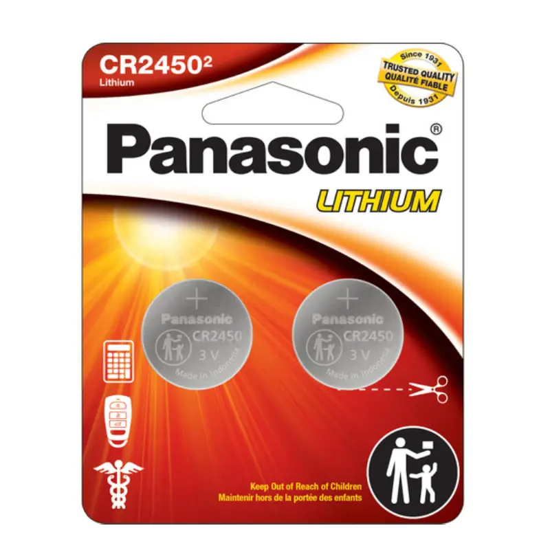 CR2450PABL Panasonic CR2450PA2BL 3V Lithium Coin Battery – 2 Pack - Image 1