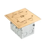 Arlington FLB5552MB Combo Floor Box Kit with Installed Low Voltage Divider - Brass - Image 2