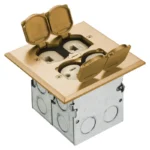 Arlington FLB5552MB Combo Floor Box Kit with Installed Low Voltage Divider - Brass - Image 3